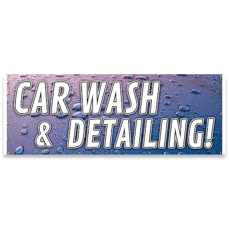 Signmission Car Wash & Detailing Banner Concession Stand Food Truck Single Sided B-96-30028